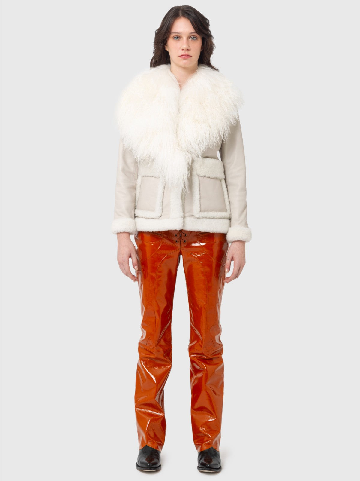 Jackson Leather Jacket | Moon Grey White