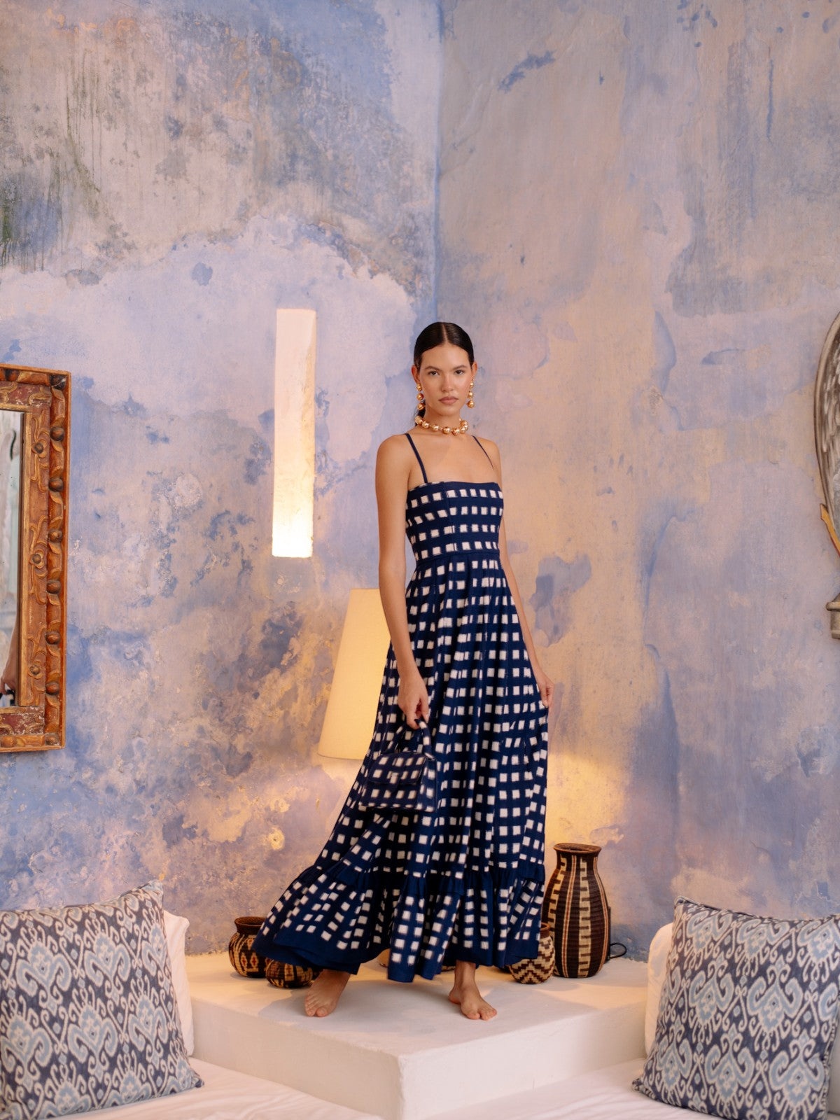 Checkmate Dress | Navy Blue Checkmate Dress | Navy Blue