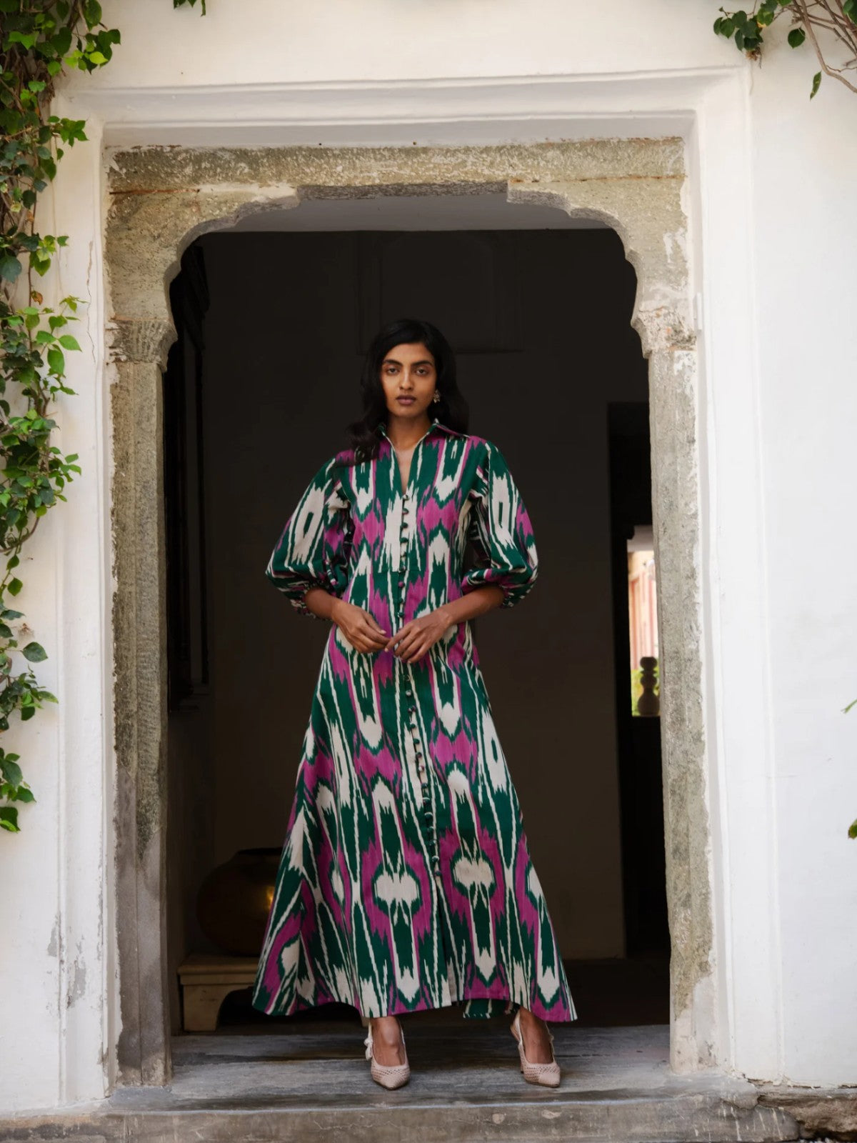 Jodhpur Dress | Green Jodhpur Dress | Green