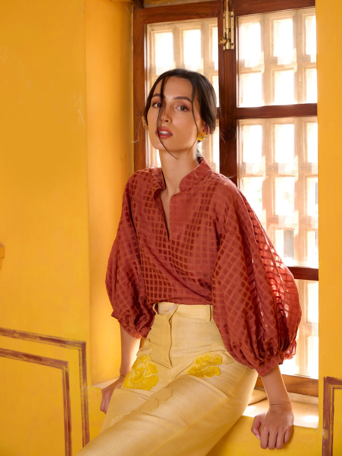 Organza Blouse | Clay Organza Blouse | Clay