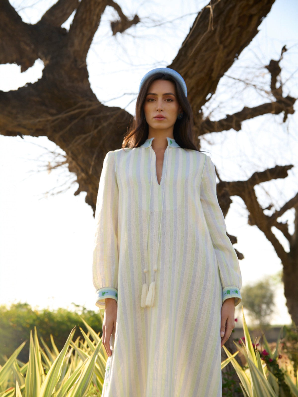 Palm Kaftan | Silver Palm Kaftan | Silver