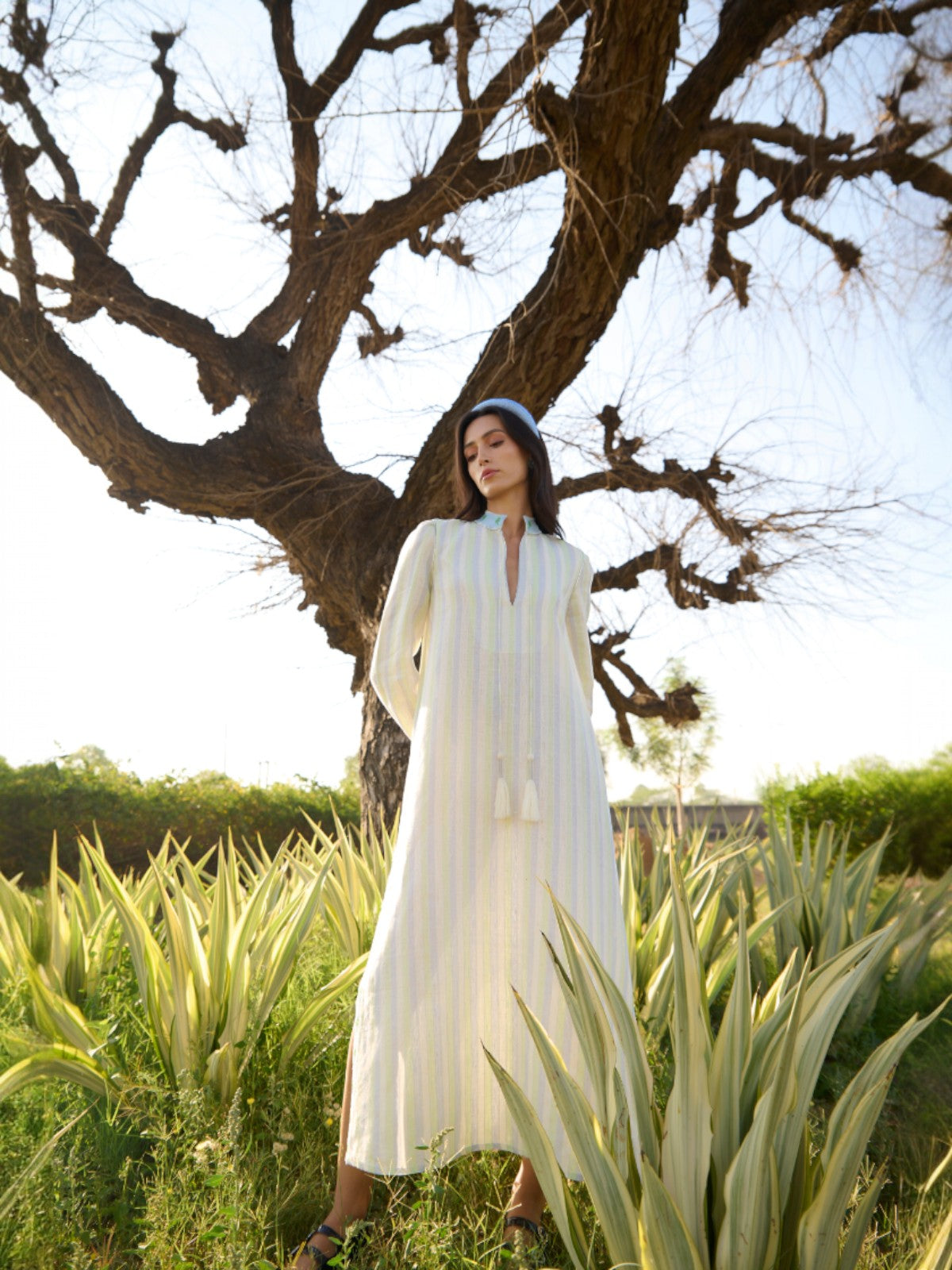 Palm Kaftan | Silver Palm Kaftan | Silver