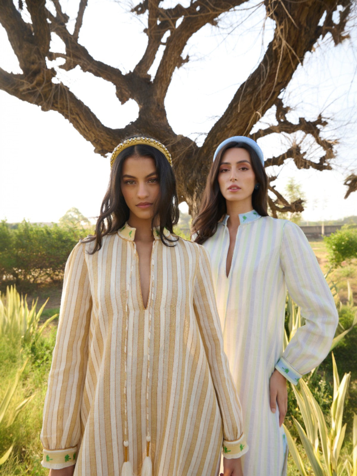 Palm Kaftan | Silver Palm Kaftan | Silver