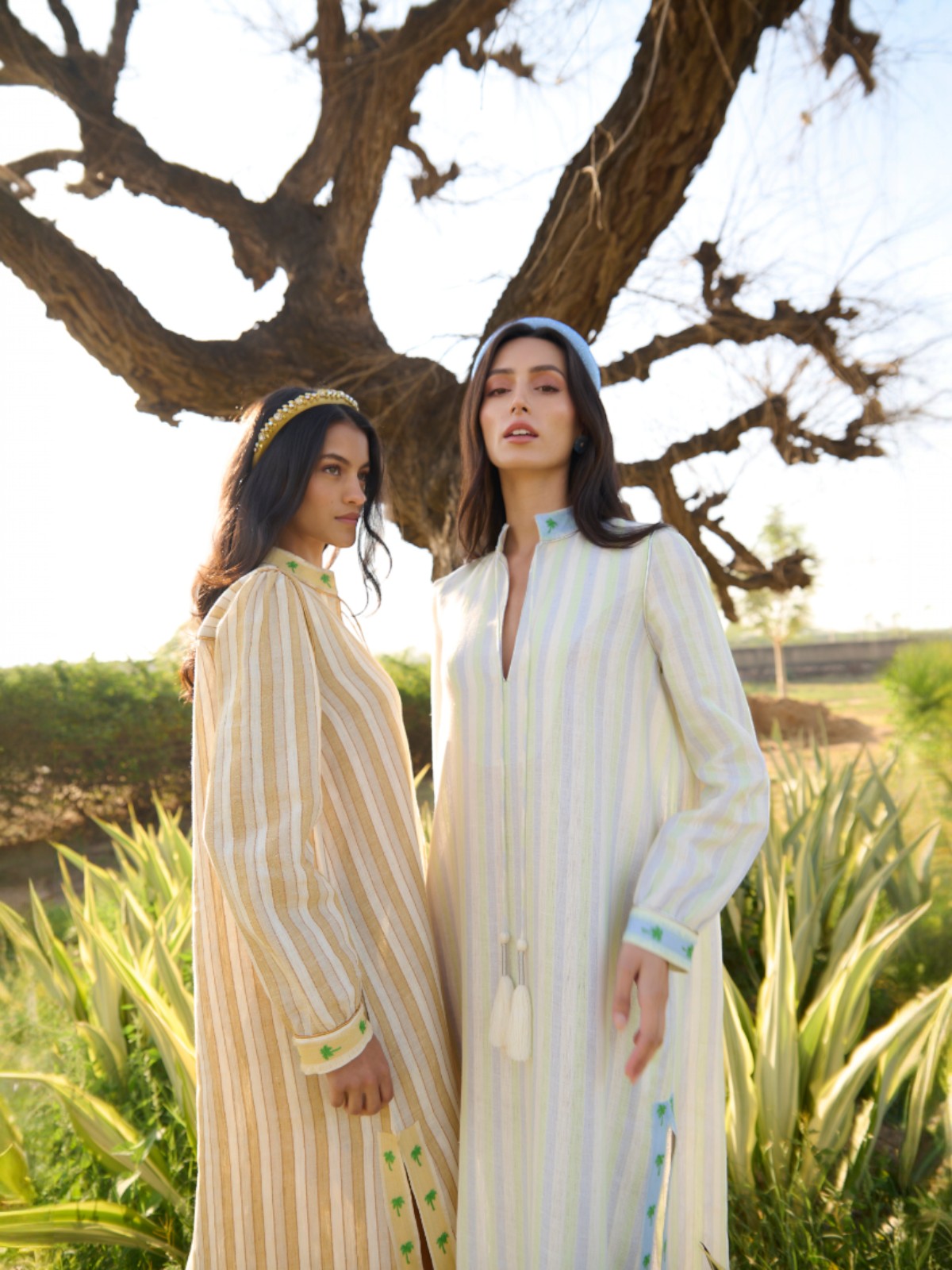 Palm Kaftan | Silver Palm Kaftan | Silver