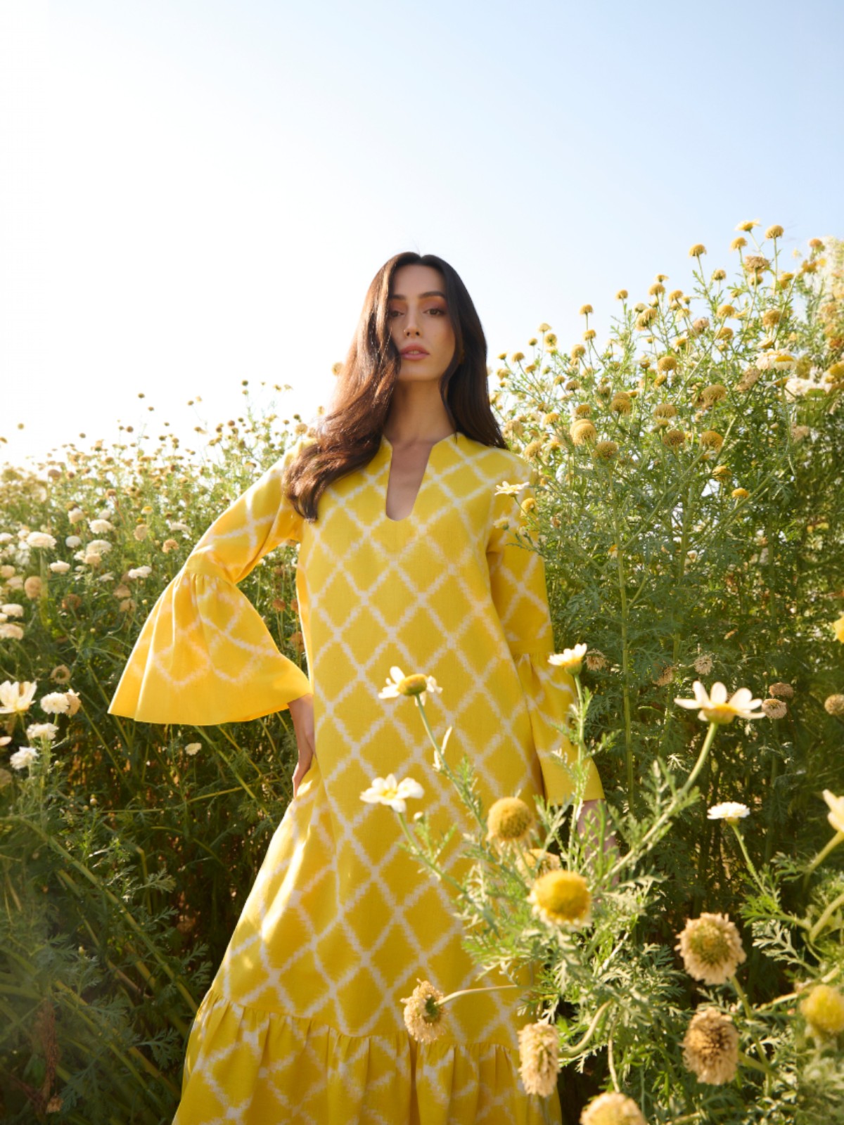 Rhombus Dress | Yellow Rhombus Dress | Yellow
