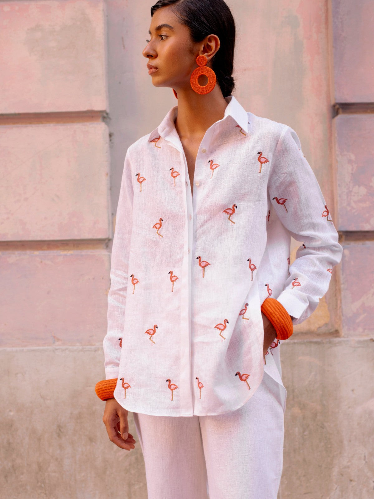 Flamingo Blouse | White Flamingo Blouse | White