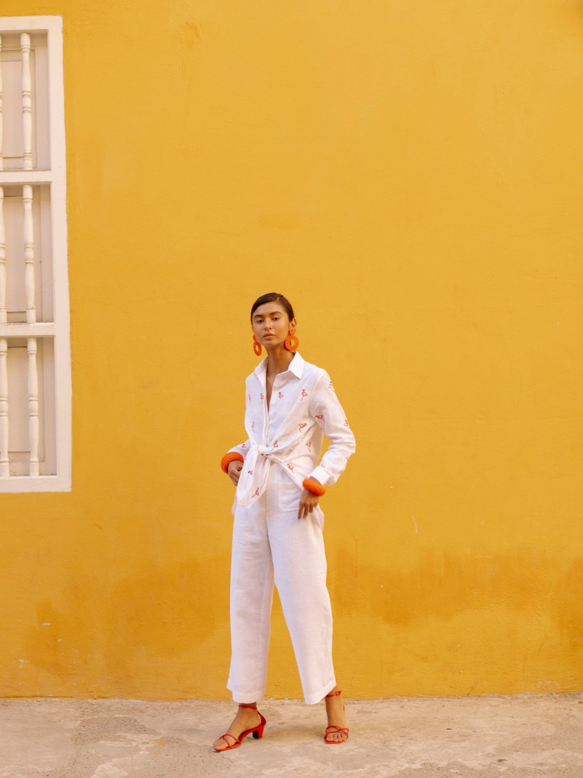 Flamingo Blouse | White Flamingo Blouse | White