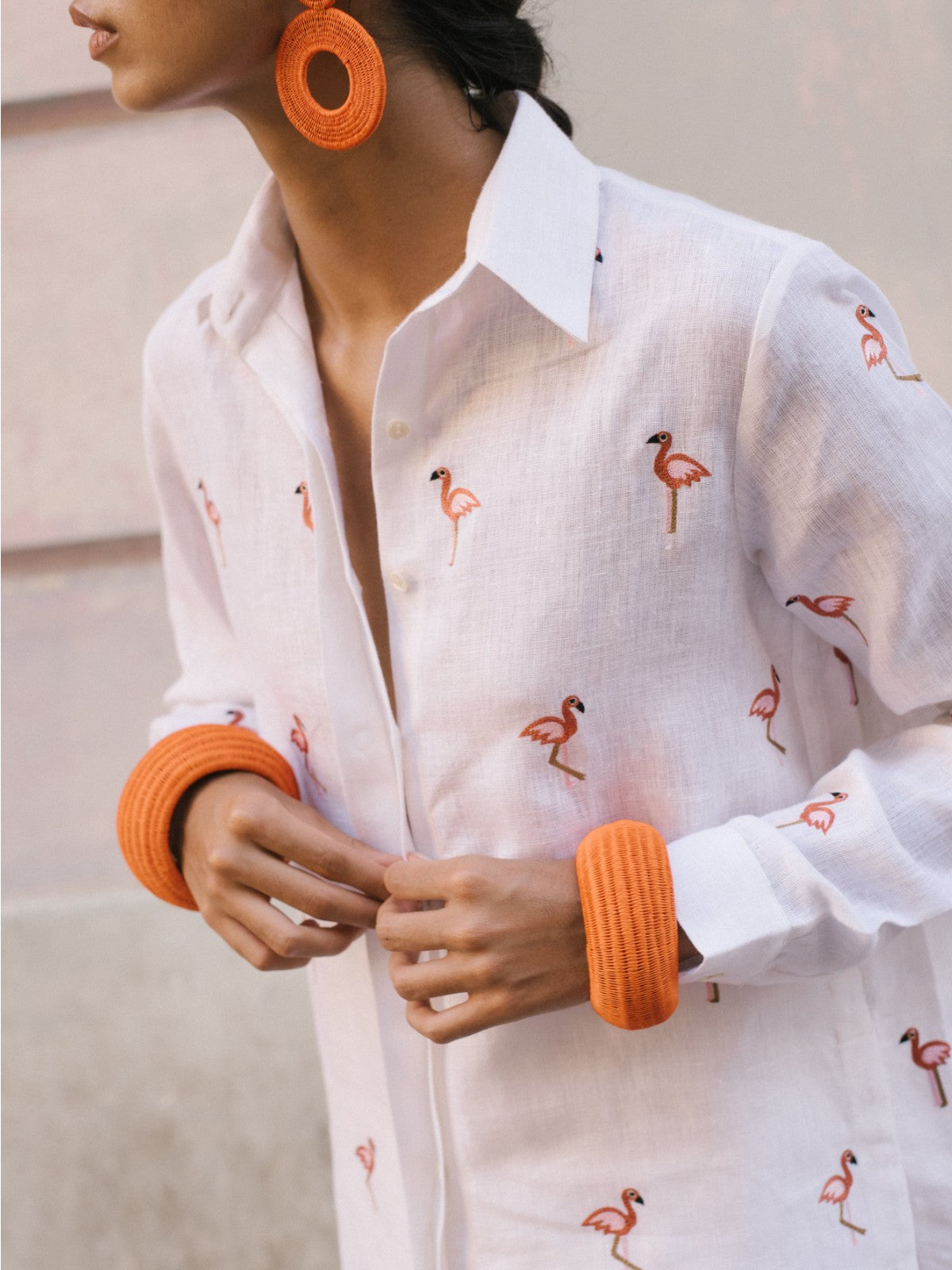 Flamingo Blouse | White Flamingo Blouse | White
