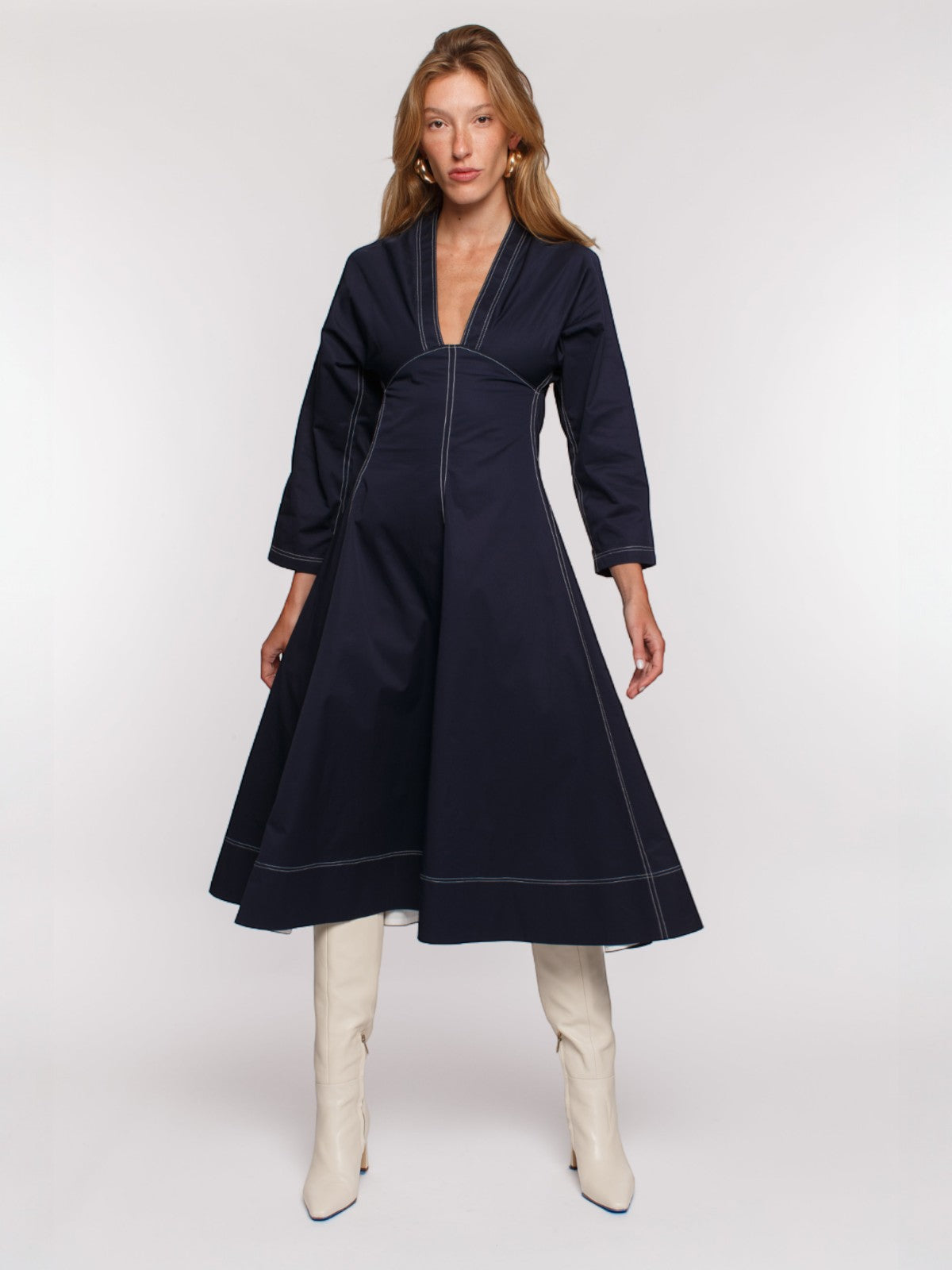 Lily A-line Dress | Navy