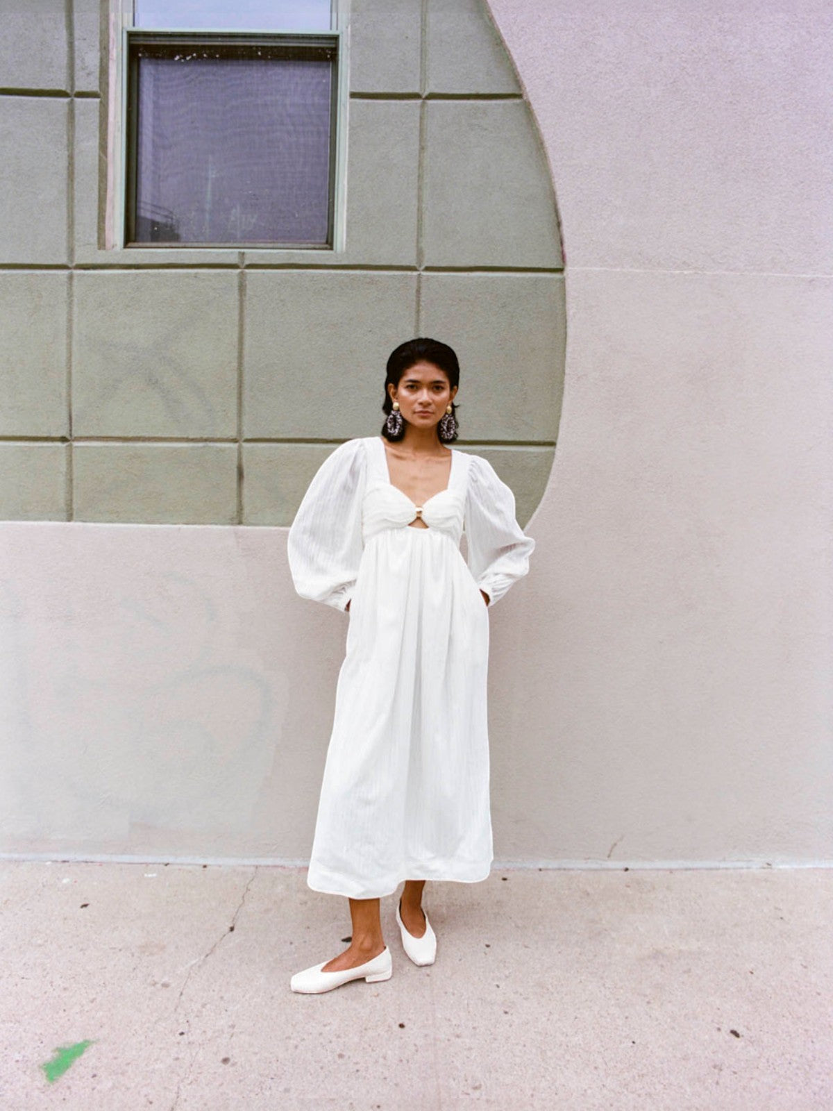 Mila Two Tone Dress | White