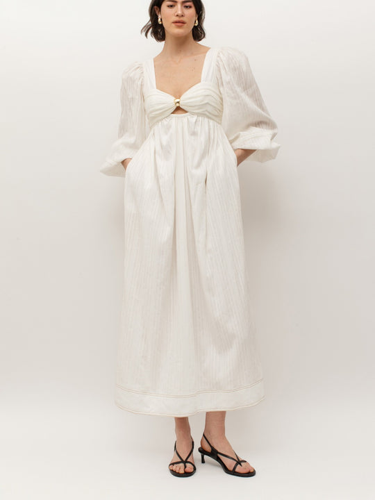 Mila Two Tone Dress | White