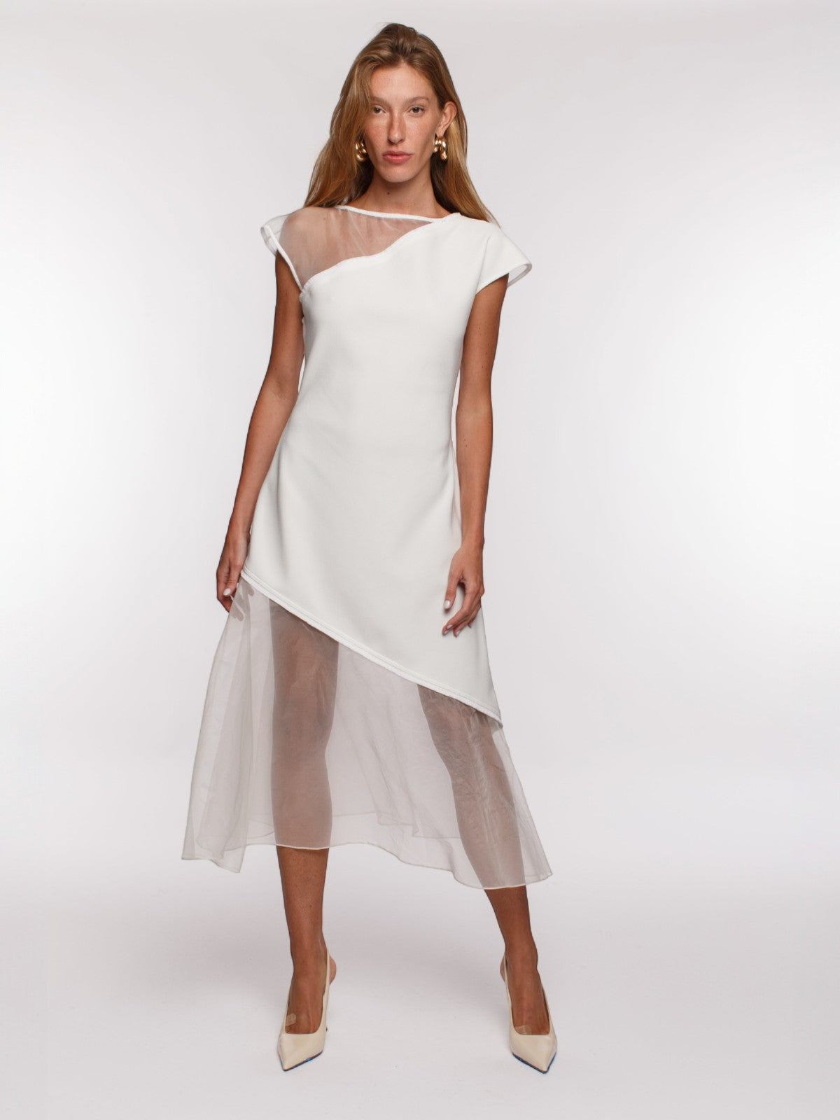 Paula Sheer Dress | White Paula Sheer Dress | White