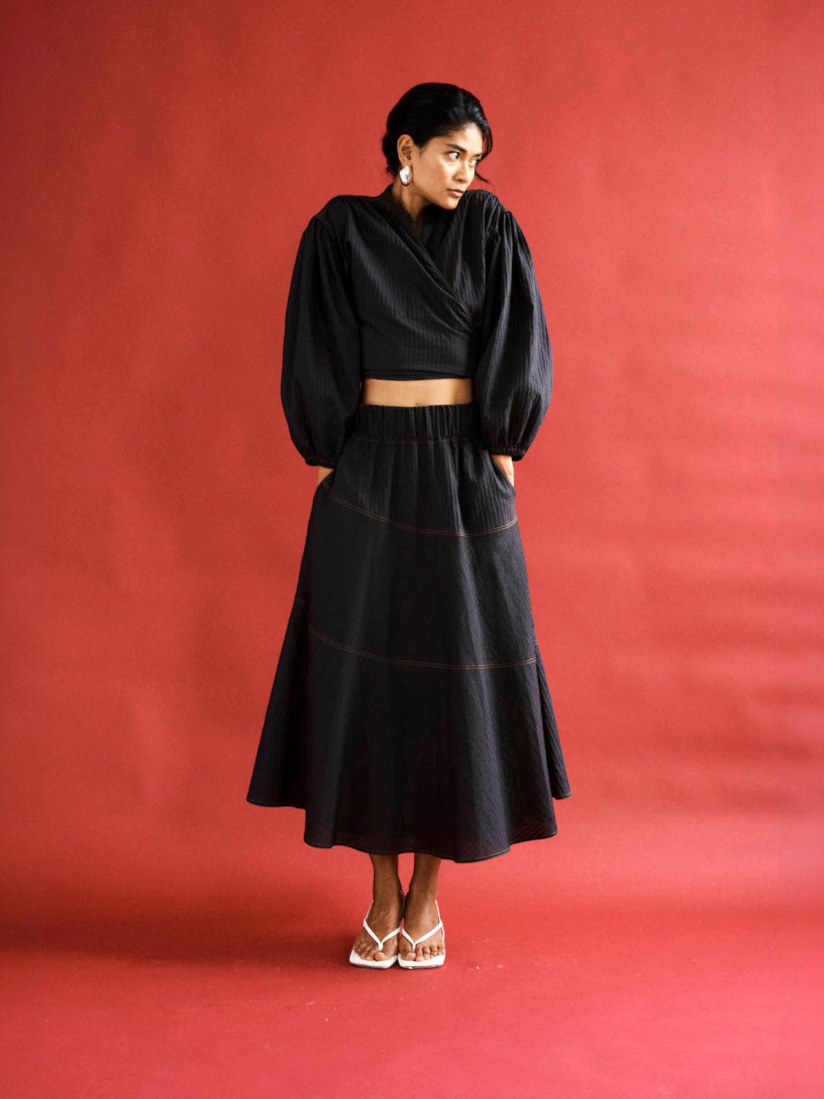 Tara Wrap Blouse | Black Tara Wrap Blouse | Black