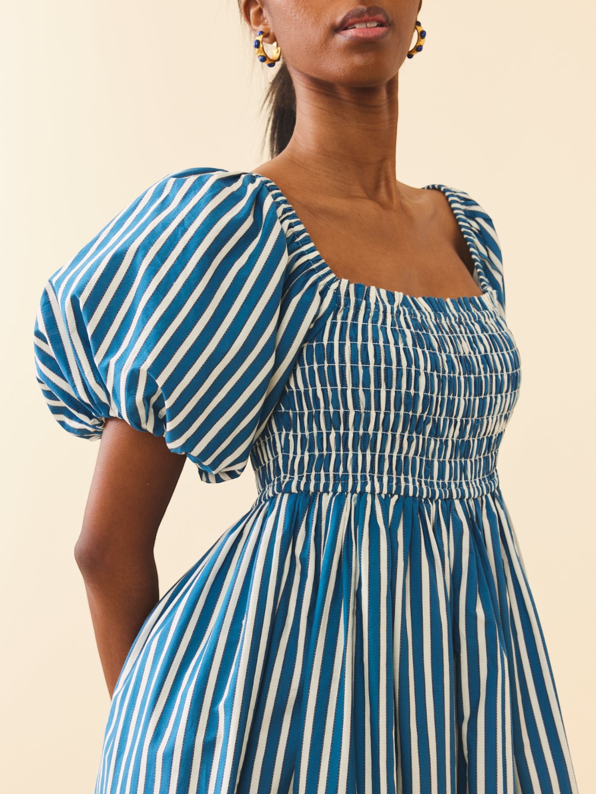 Aurora Dress | Navy Stripe Aurora Dress | Navy Stripe