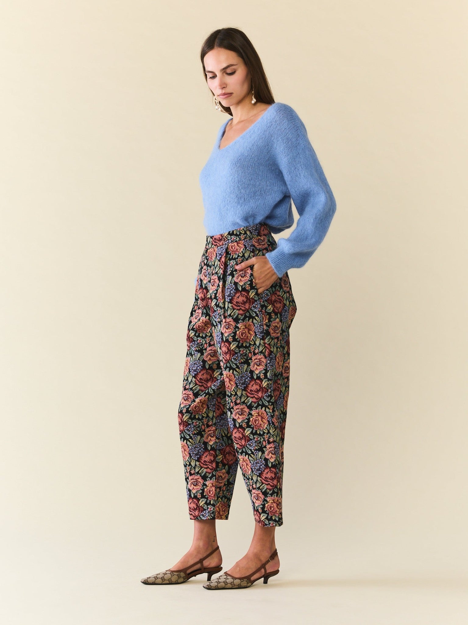 Brynna Trouser | Black Rainbow Jacquard Brynna Trouser | Black Rainbow Jacquard