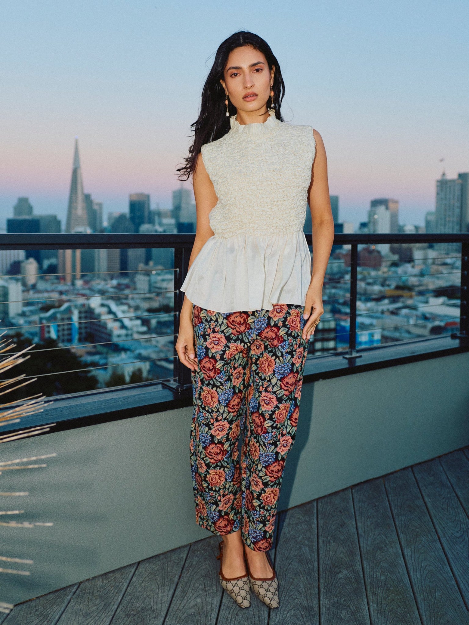 Brynna Trouser | Black Rainbow Jacquard