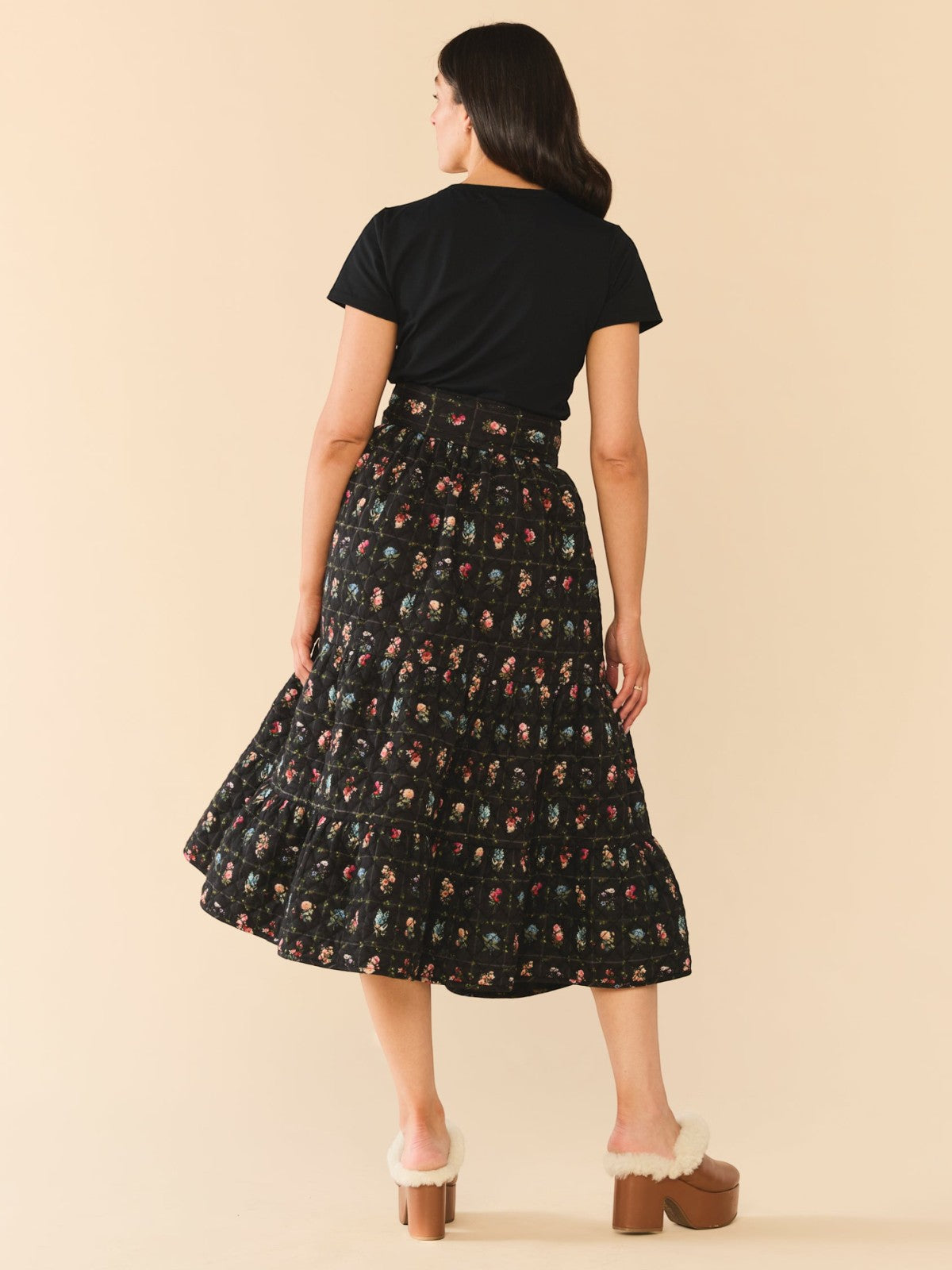 Celine Skirt | Quilted Florence Black Floral Celine Skirt | Quilted Florence Black Floral