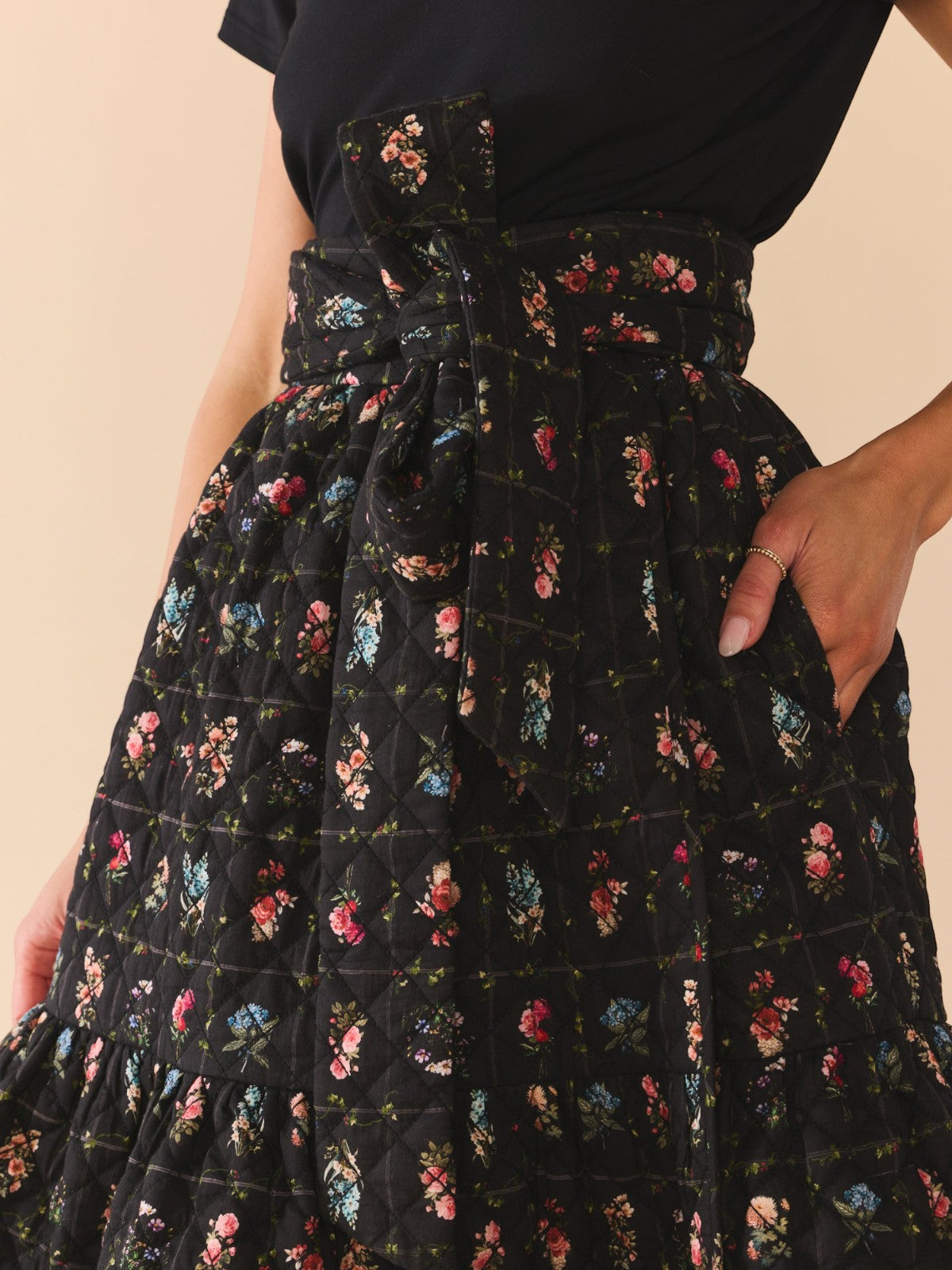 Celine Skirt | Quilted Florence Black Floral Celine Skirt | Quilted Florence Black Floral