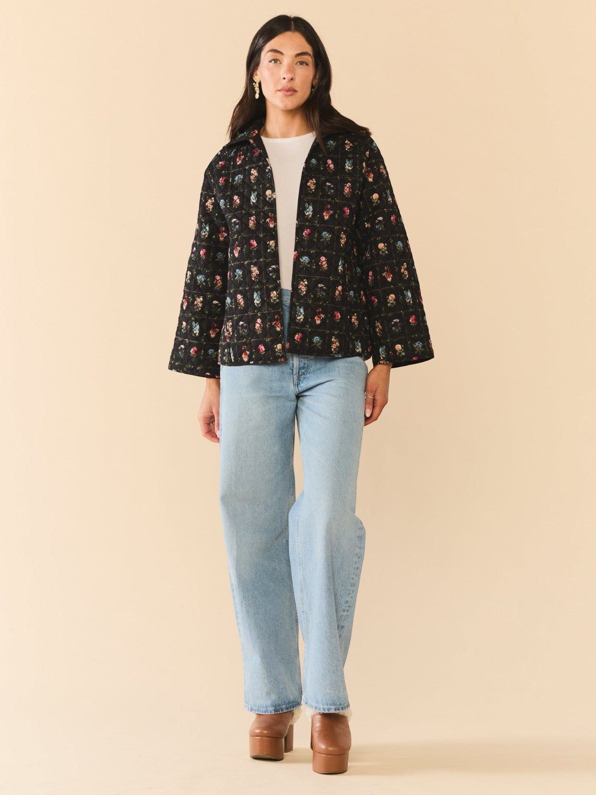 Flora Quilted Jacket | Quilted Florence Black Floral