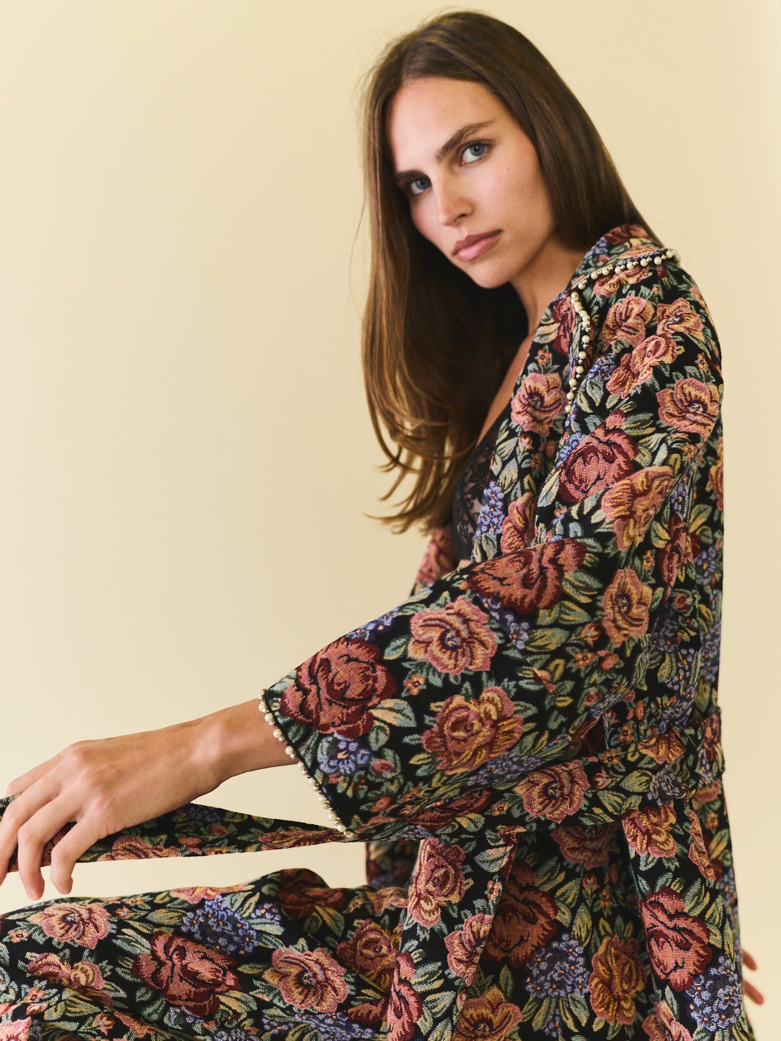 Palak Jacket | Black Rainbow Jacquard Palak Jacket | Black Rainbow Jacquard