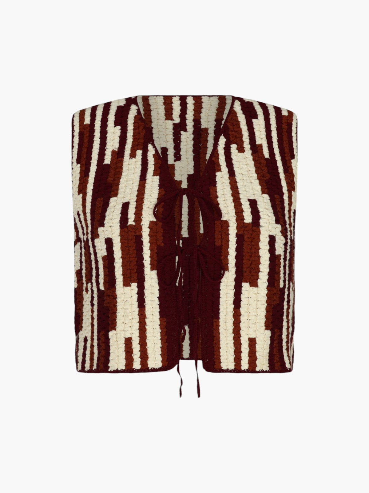 Anadara Crochet Vest | Brown/Ivory Anadara Crochet Vest | Brown/Ivory - Fashionkind