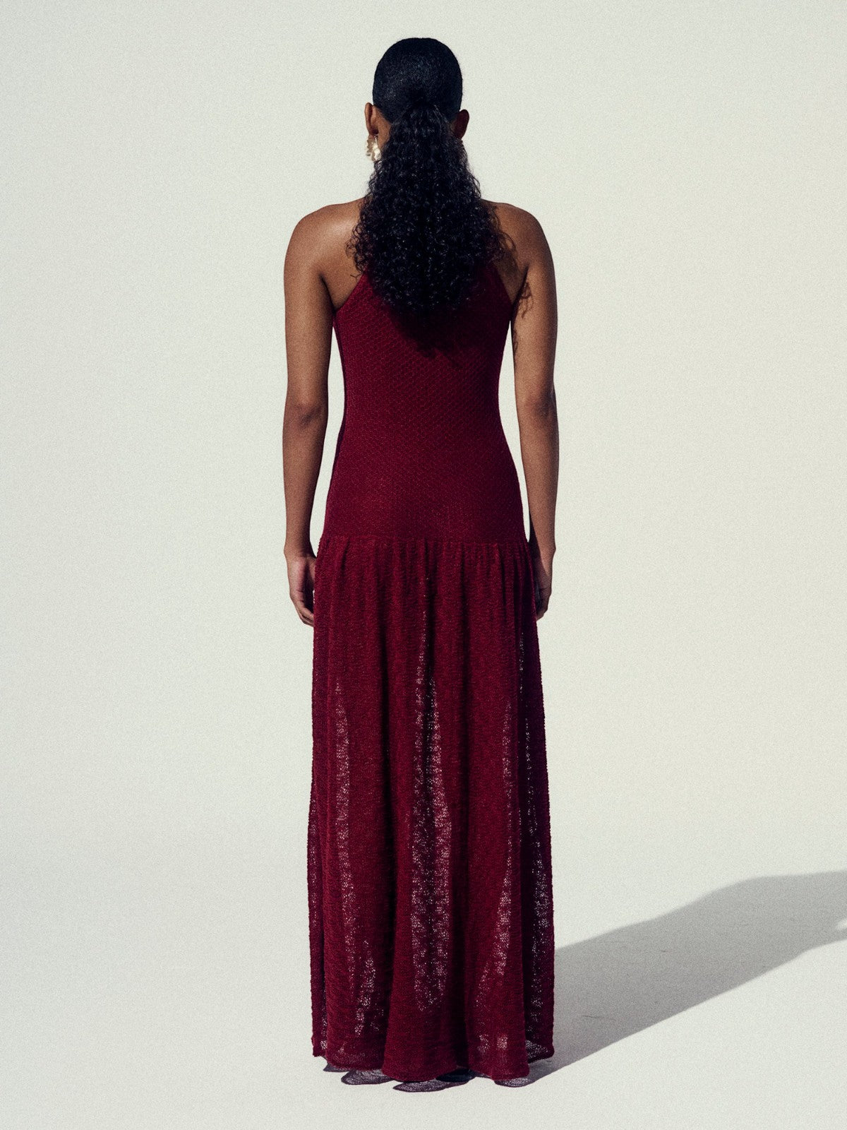 wine knitted dress CAYO MAXI KNIT DRESS