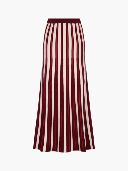 Manglar Maxi Skirt | Red Wine/Ivory