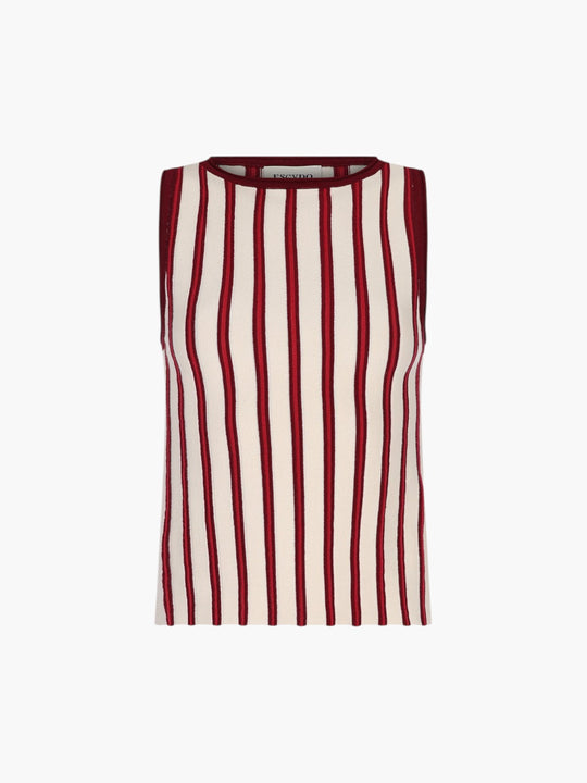 Manglar Sleeveless Top | Red Wine/Ivory