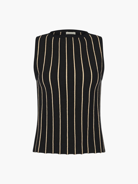Manglar Sleeveless Top | Black/Peach