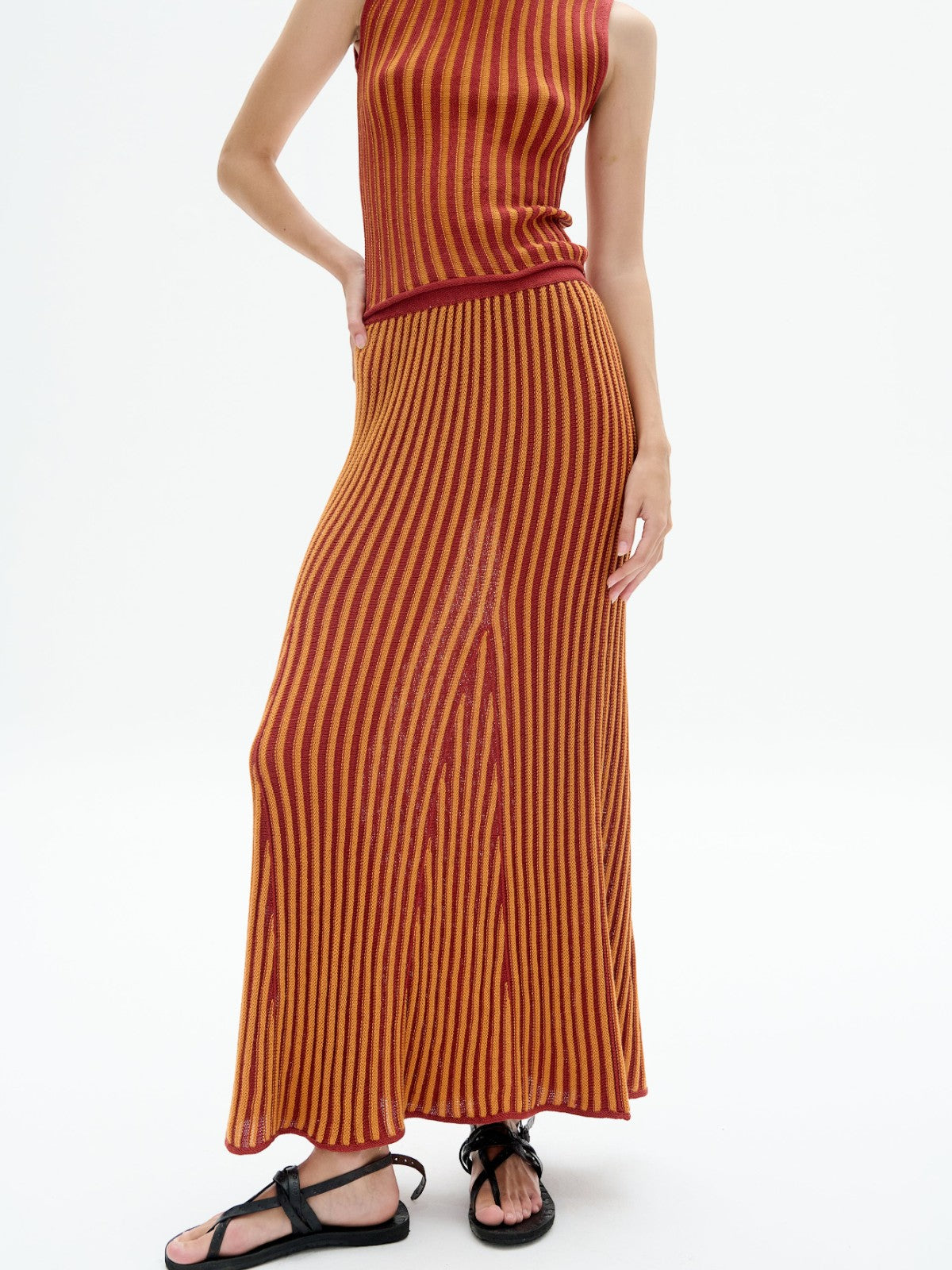 Marina Maxi Skirt | Burgundy / Orange Marina Maxi Skirt | Burgundy / Orange - Fashionkind