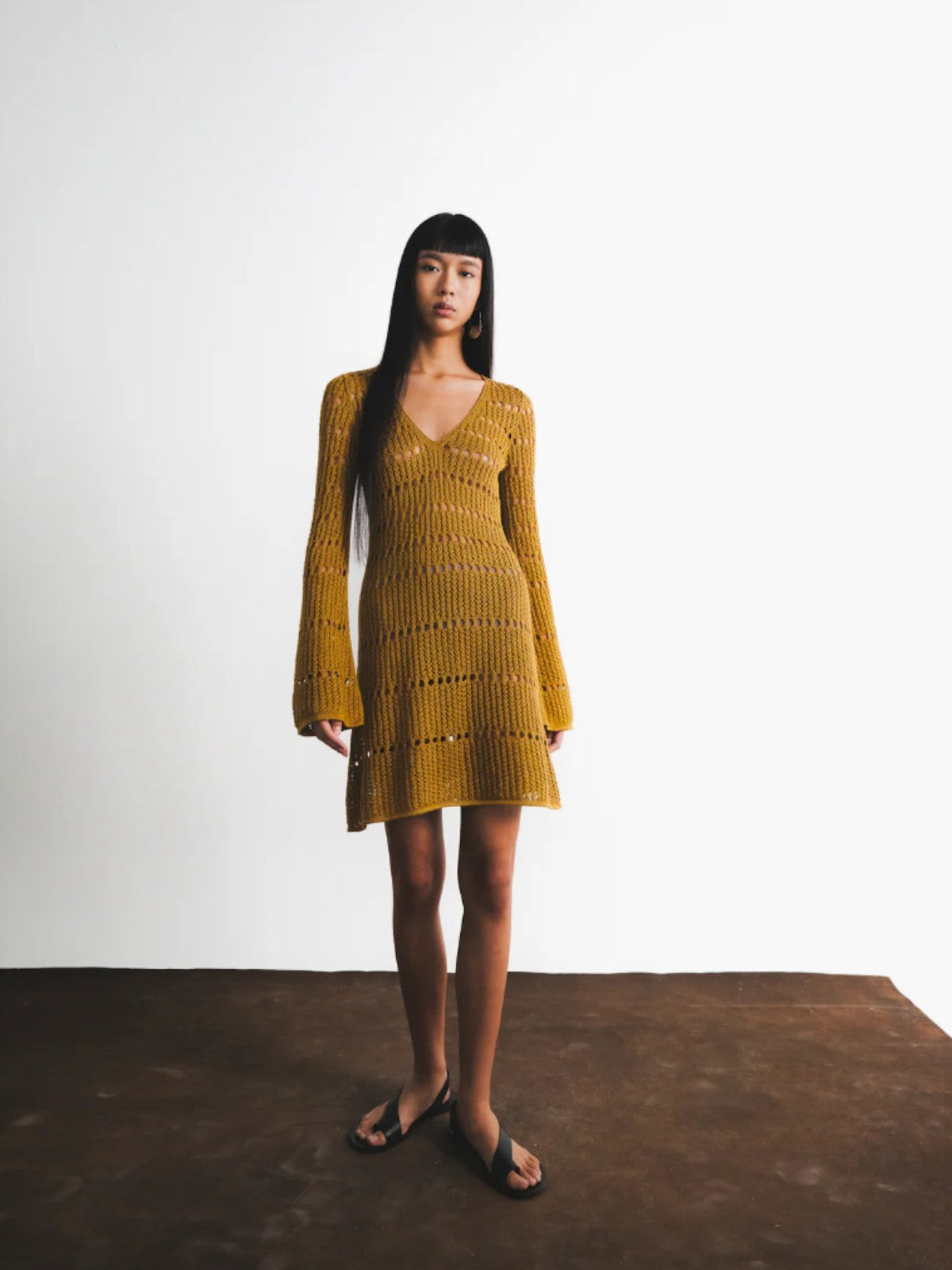 Mishi Knitted Mini Dress | Golden Mishi Knitted Mini Dress | Golden