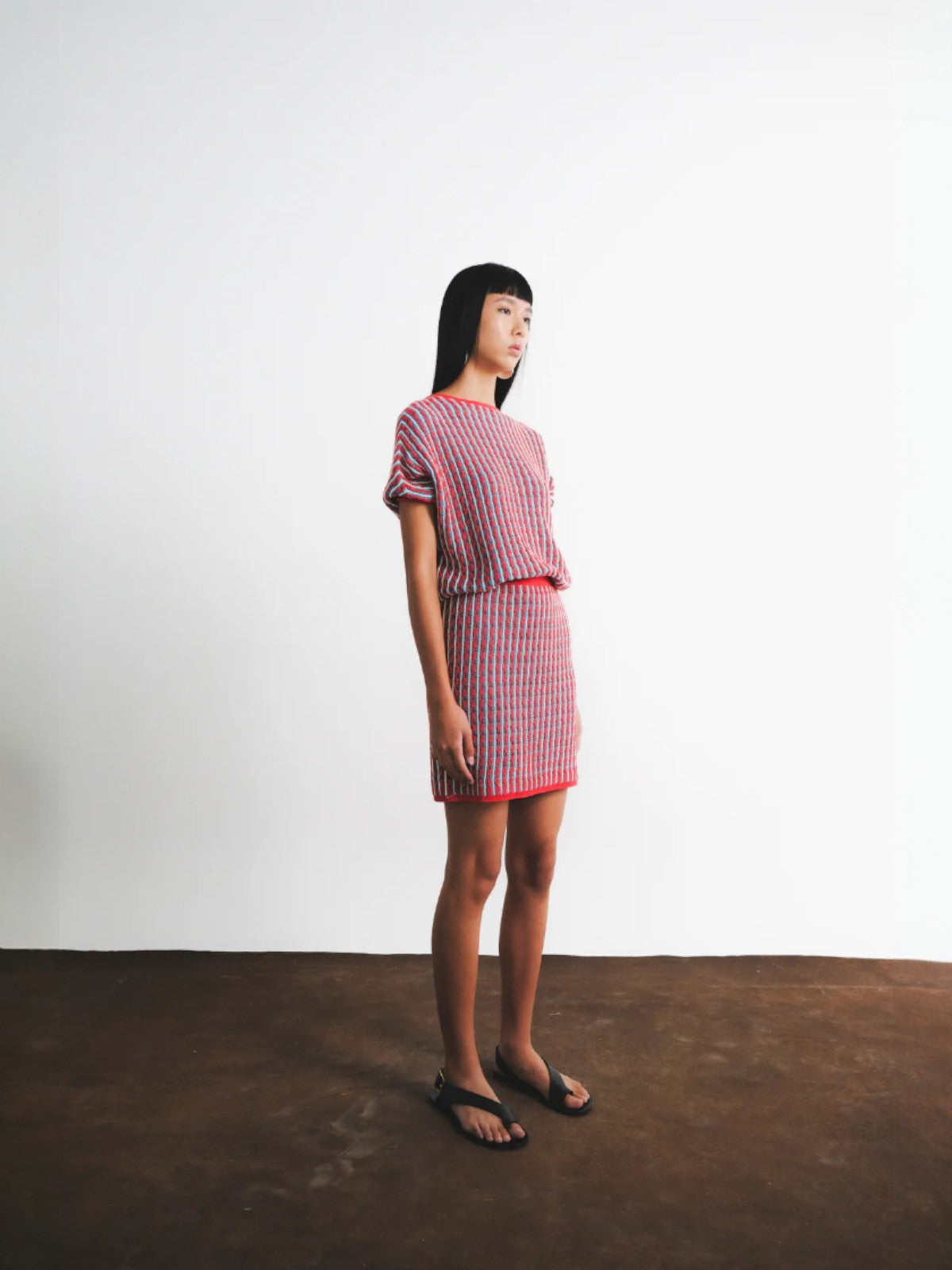 Mito Knitted Blouse | Red & Cian Mito Knitted Blouse | Red & Cian