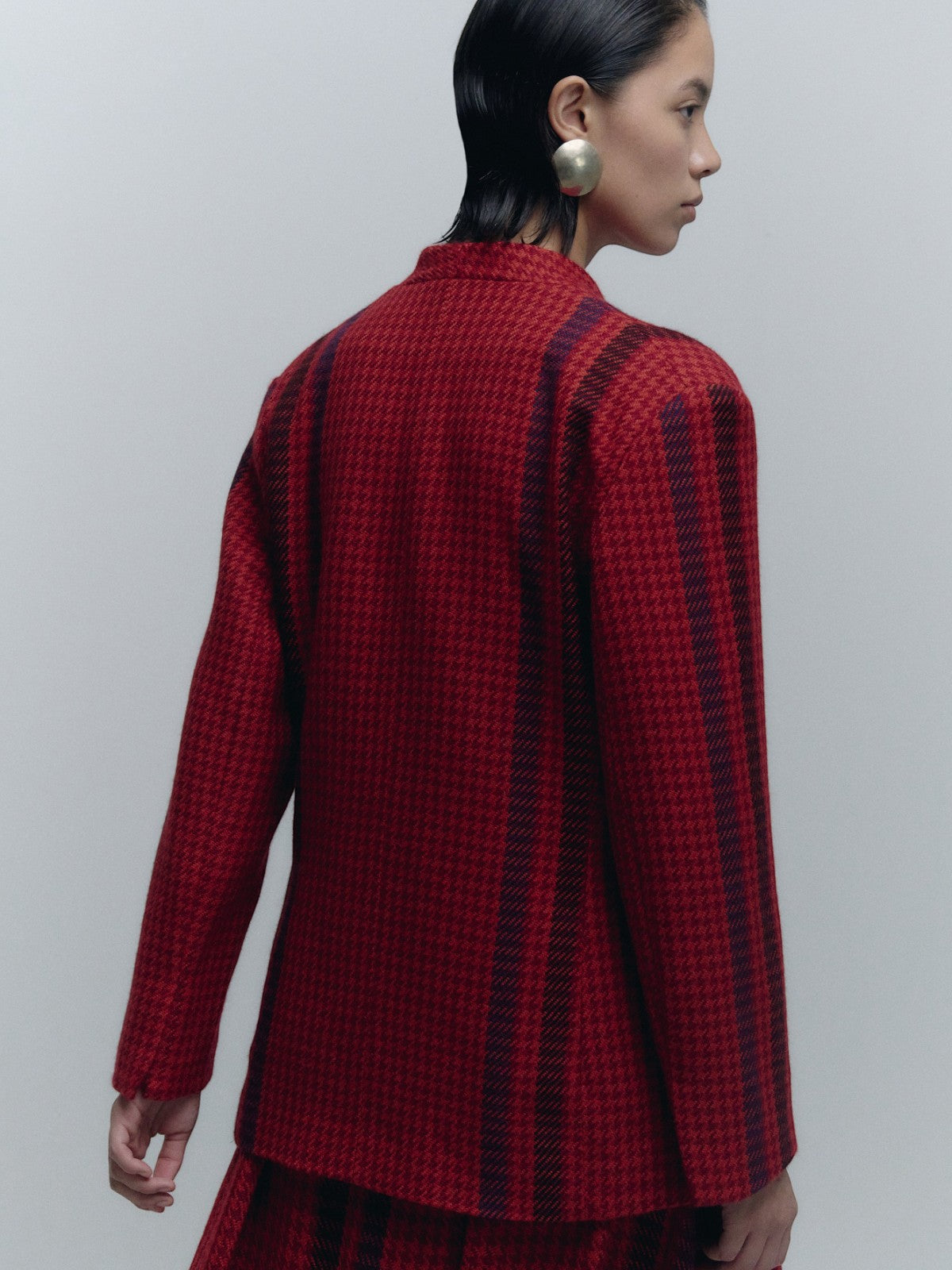 Qaytu Blazer | Orange/Burgundy Qaytu Blazer | Orange/Burgundy - Fashionkind