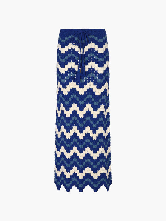 Safi Skirt | Ivory/Electric Blue/Sky Blue