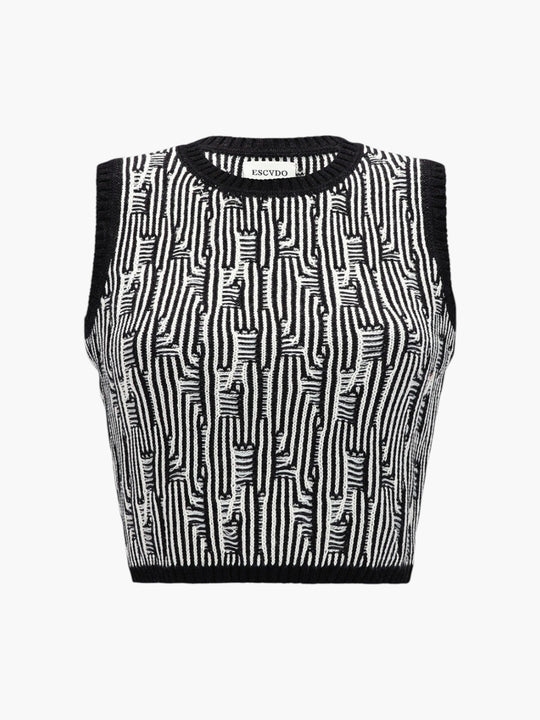Tayta Sleeveless Top | Black/Ivory