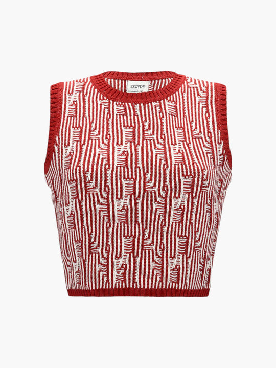 Tayta Sleeveless Top | Burgundy/Ivory