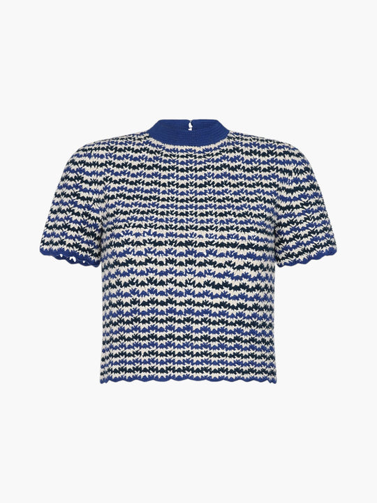 Wayra Crochet Top | Blues/Ivory