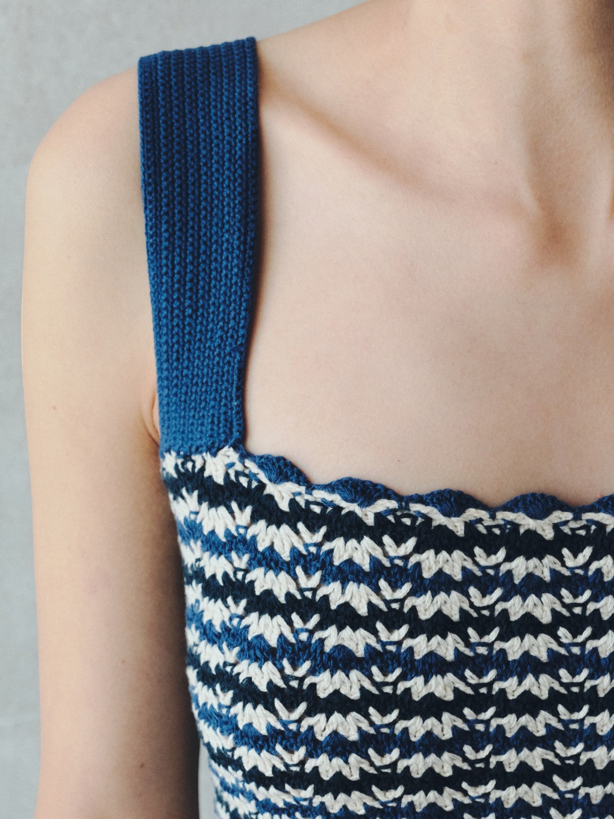 Wayra Cropped Sleeveless Top | Blues/Ivory Wayra Cropped Sleeveless Top | Blues/Ivory