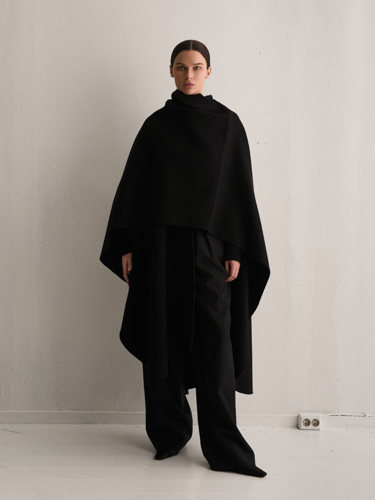 Cape Coat | Black Cape Coat | Black