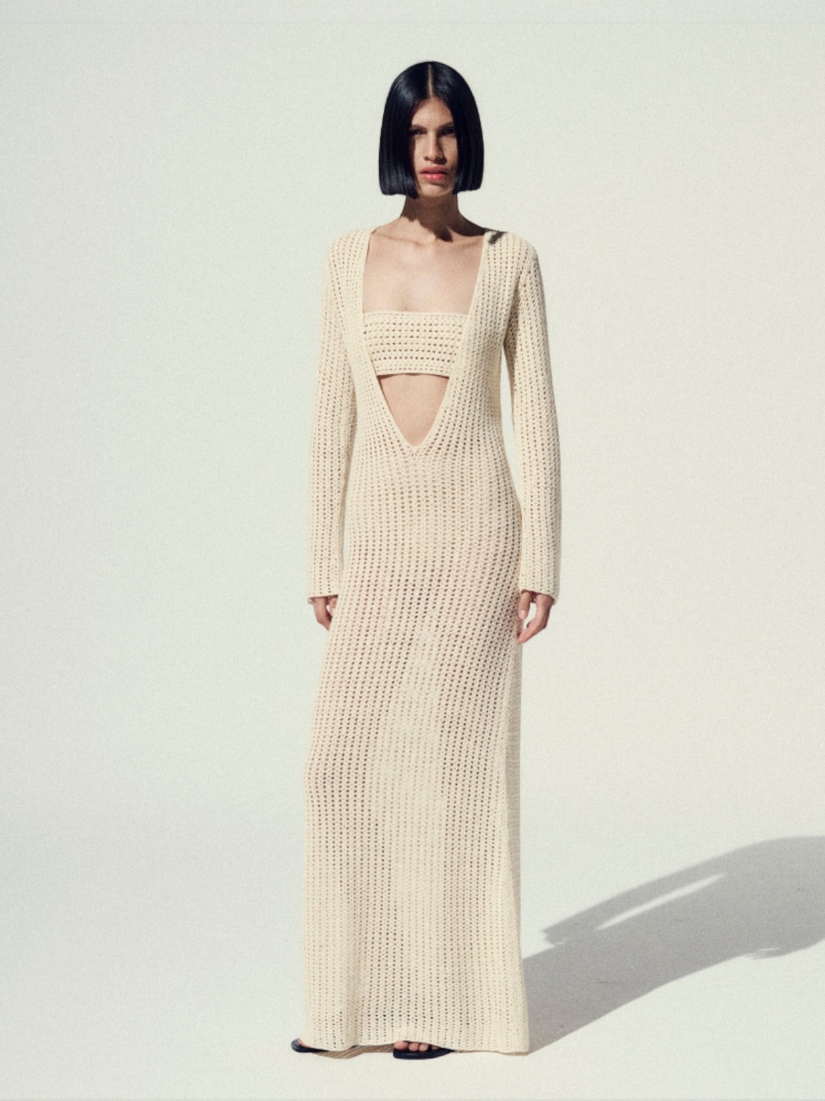 chinese dress ladies Ivory Great Escape Crochet Maxi Dress