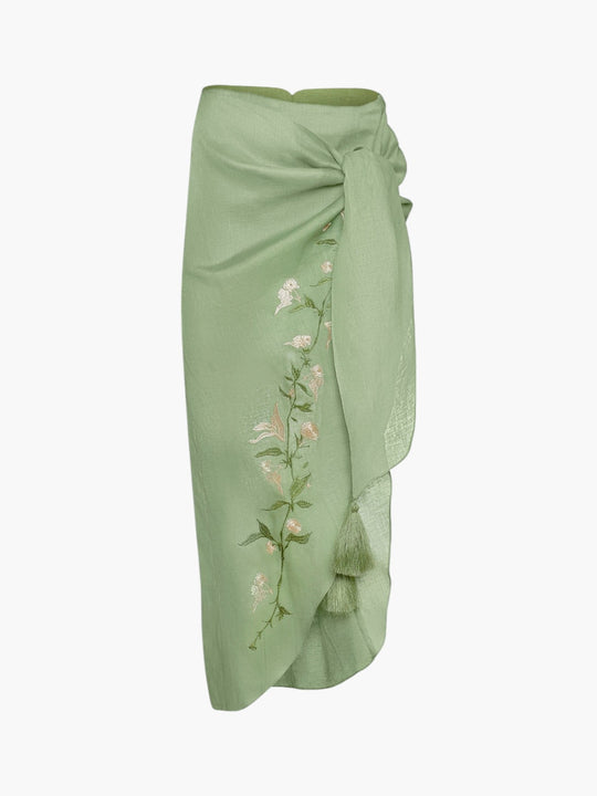 Lilies Sarong Skirt | Laurel Green