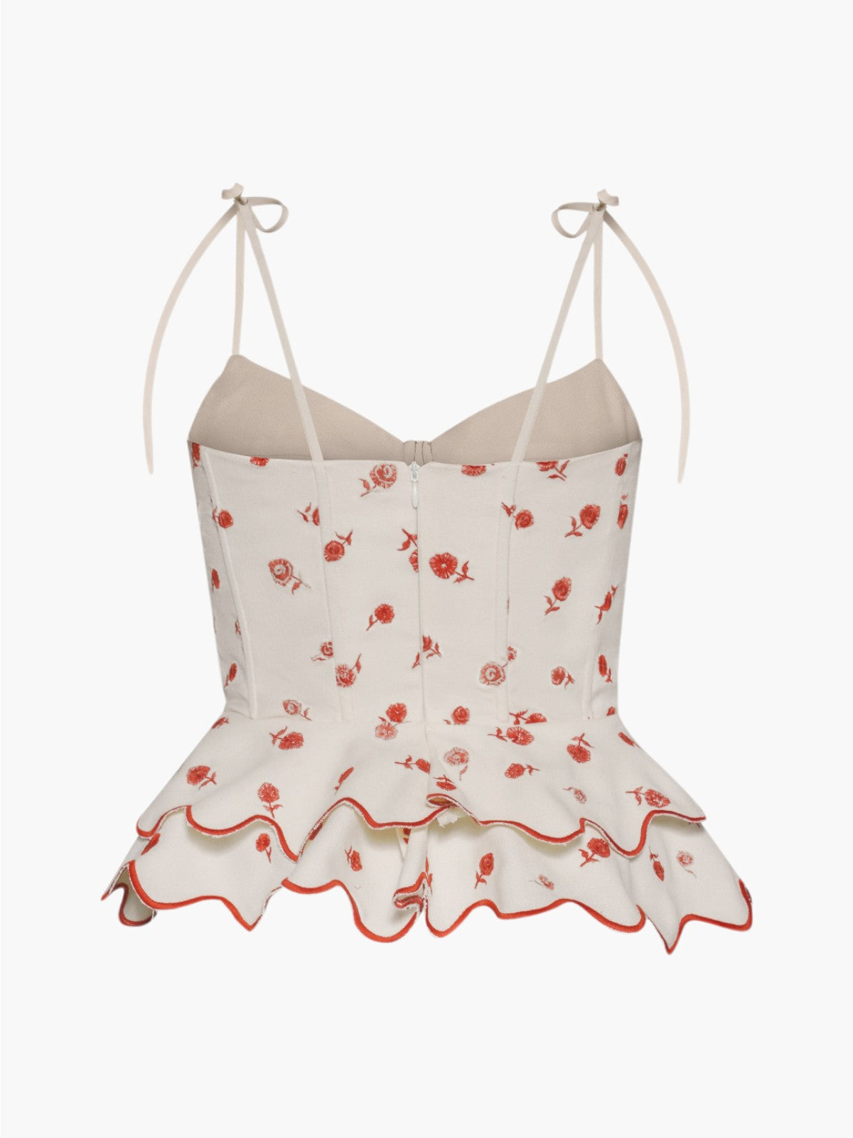 Rosita Peplum Top | Ivory Red Rosita Peplum Top | Ivory Red