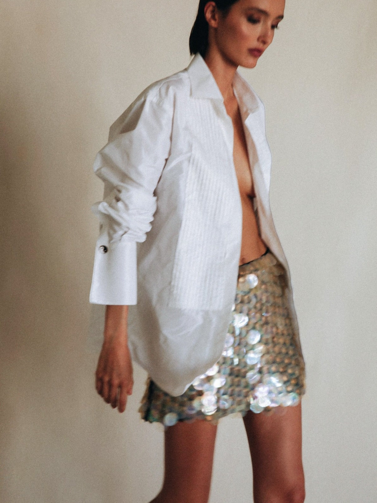 Classic Tuxedo Shirt | Silk Taffeta Classic Tuxedo Shirt | Silk Taffeta - Fashionkind