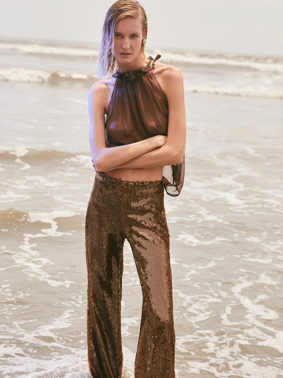 Elena Sequin Pants | Coffee Elena Sequin Pants | Coffee