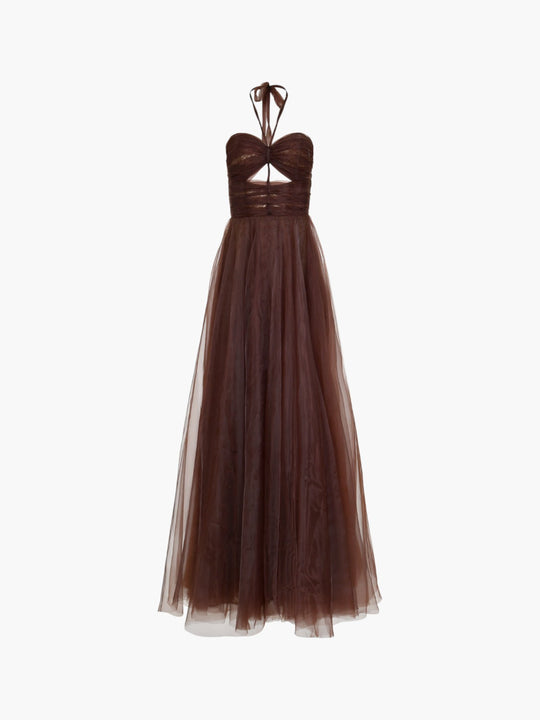 Leon Silk Organza Mocca Dress
