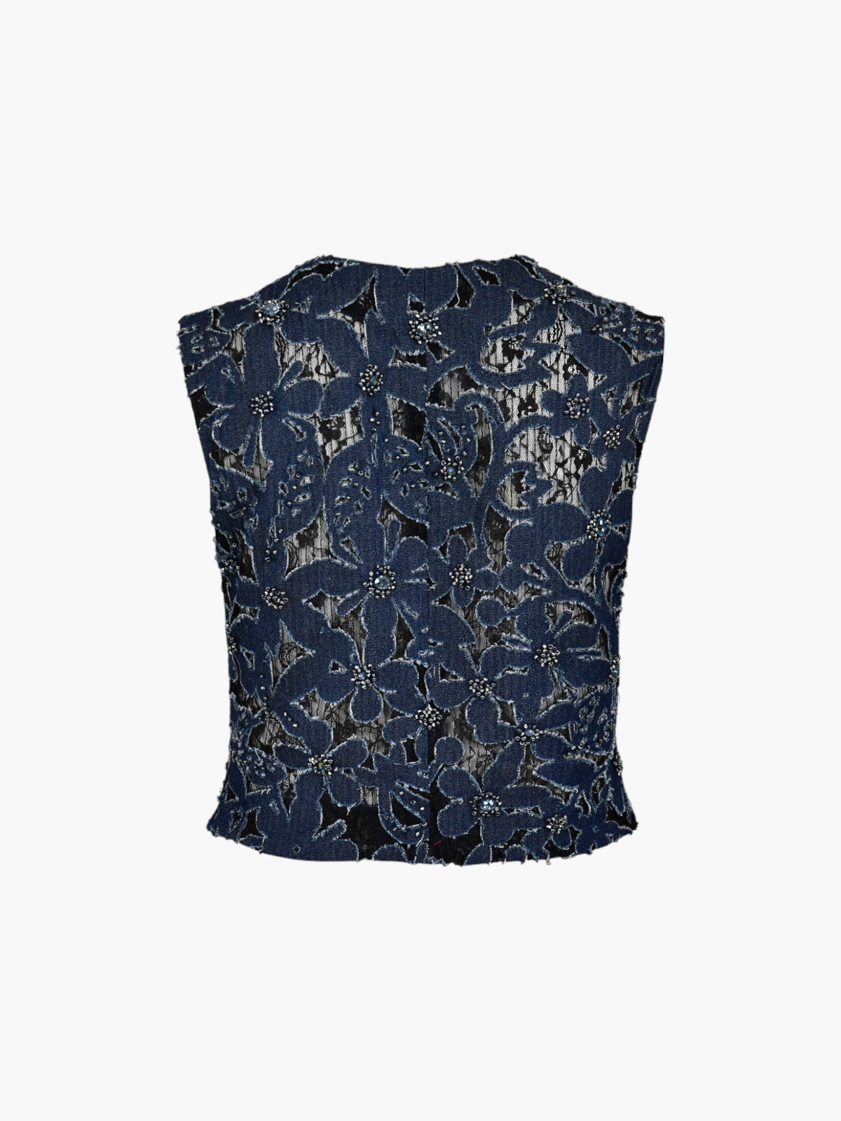 Luces Denim Hand Embroidered Vest Luces Denim Hand Embroidered Vest
