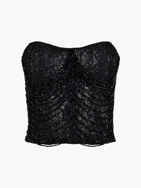 Obsidian Cascade Corset Top