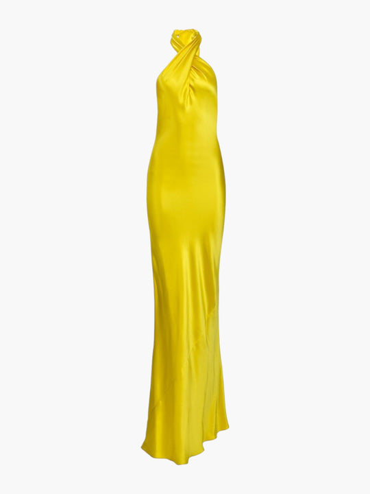 Olivia Halter Silk Dress