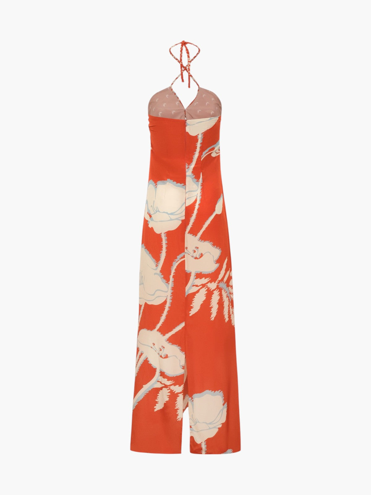Amazonia Crepe Chine Maxi Dress | Orange Gladiolos Amazonia Crepe Chine Maxi Dress | Orange Gladiolos - Fashionkind