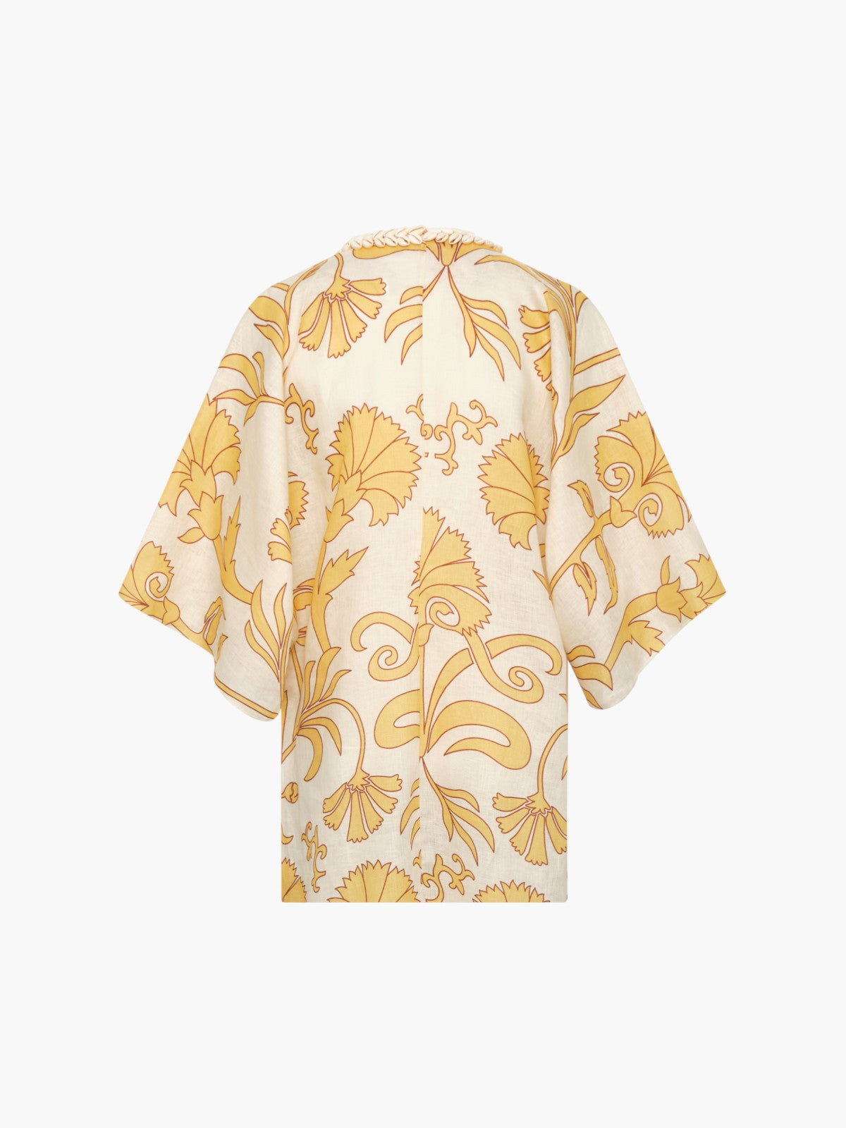 Andina Hand-Embroidered Linen Mini Tunic | Yellow Flowers Andina Hand-Embroidered Linen Mini Tunic | Yellow Flowers - Fashionkind